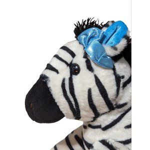 Girlz Nation Aurora World Plush Sitting Zebra 12" Stuffed Animal blue sparkles